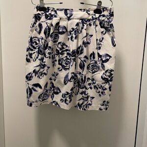 Simone White and Blue Floral Skirt